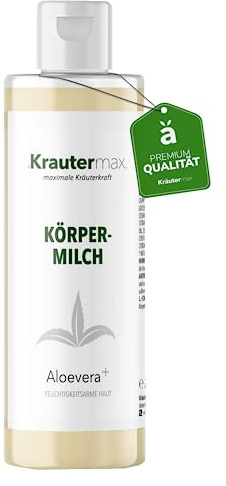 Kräutermax. Aloe Vera Körpermilch Milch mit Blatt Extrakt Bodylotion, 250 ml