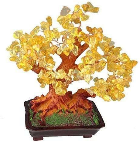 Feng Shui Glücksbaum 25 cm Geldbaum Bonsai Pfennigbaum Handarbeit Stein