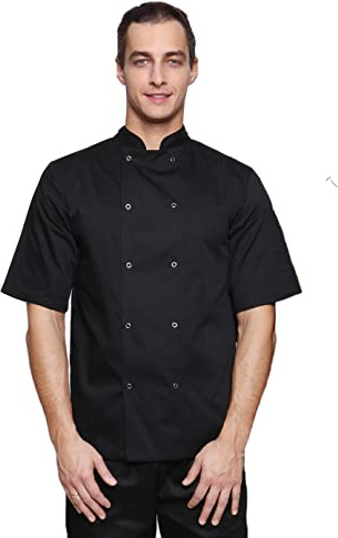 Mirabella Health & Beauty Unisex Oregano Chef's Short Sleeve Jacket Black XL
