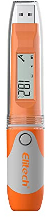 Elitech RC-51H Wiederverwendbarer Datenlogger für Temperatur und Luftfeuchtigkeit 32.000 Punkte,Unterstützt den Export von Berichten von USB in PDF/Excel/TXT/CSV-Dateien