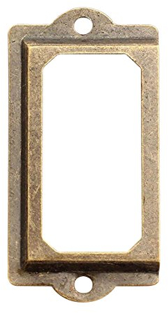 Demiawaking 12Pcs Antike Messing Metall Etikett ziehen Rahmen Griff Dateinamen Kartenhalter