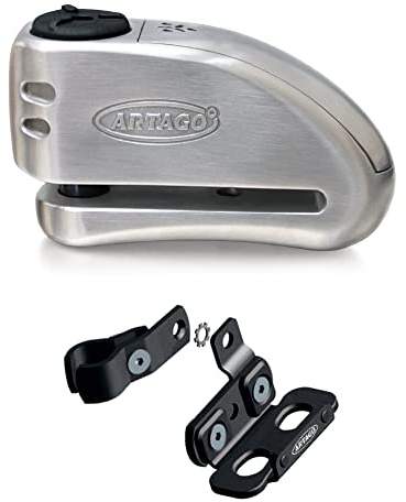 Artago 32S5 Pack Bromsskivlås med Alarm 120db Hög Säkerhet + Hållare för Ducati Monster Diavel, SRA -homologerad