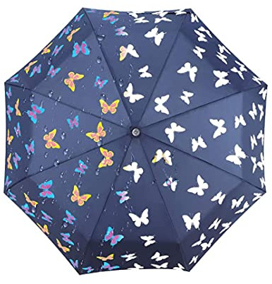 iMucci Regenschirm Taschenschirm-Ändern der Farbe UV 40+ Travel Umbrella Auto Open