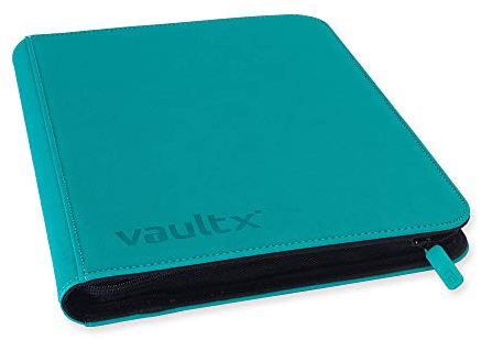 Vault X 9 Pocket Trading Card Zip Binder, 360 Cards, Premium Exo-Tec Album Material, 20 Side-Loading Pages, Folder for Collectible Games, Sports, TCG (Teal)