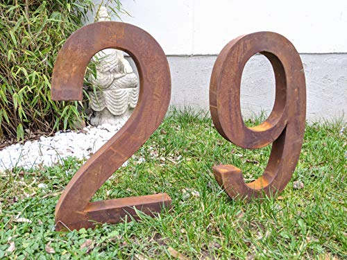 Numero civico in metallo ruggine 032062 B4*H40 cm, Griglia, 032062-0