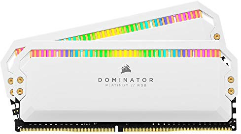 Corsair Dominator Platinum RGB Memoria per Desktop a Elevate Prestazioni Nelle Frequenze, 12 LED RGB CAPPELLIX Regolabili, DDR4, C16, 16 GB, 2 x 8 GB, 3200 MHz, Bianco