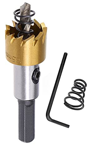SagaSave Hartmetallzähne, Hochgeschwindigkeits-Bohrer, Lochschneider, robust, titanbeschichtet, für Edelstahl, Metall, 18,5 mm