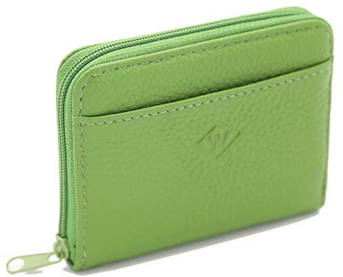 Van Der Rich ® - Minigeldbörse Leder mit Schlüsselanhänger - Damen (Grün)