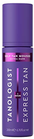 Tanologist Mousse, Extra Dark (200ml) Hydrating Self Tanning Mousse, Natural Ingredients & Vegan, Dermatologist Approved, Clean Ingredients & Vegan