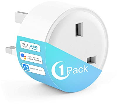 Maxesla 16A Smart Plug with Energy Monitoring, WiFi Outlet Smart Sockets Alexa Accessories with Timing, Remote Control, Alexa, Google Home, IFTTT, TUYA Smart Plug Smart Life, No Hub Required(1 Pack)