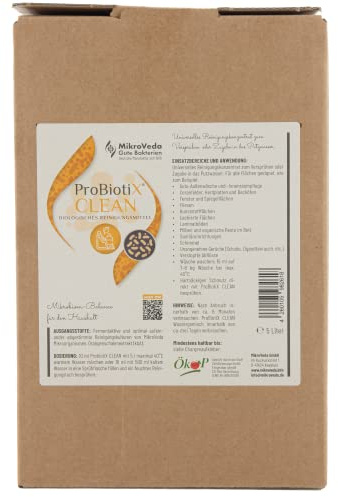 MikroVeda ProbiotiX Clean mikrobiotisches Bio-Reinigungsmittel, 100% natürlicher Allzweckreiniger, Orangenreiniger Konzentrat 5l