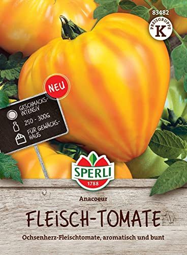 Sperli 83482, Fleischtomate Anacoeur, Ochsenherz Fleisch-Tomate, aromatisch und bunt, Geschmacksintensiv, Portionssaatgut