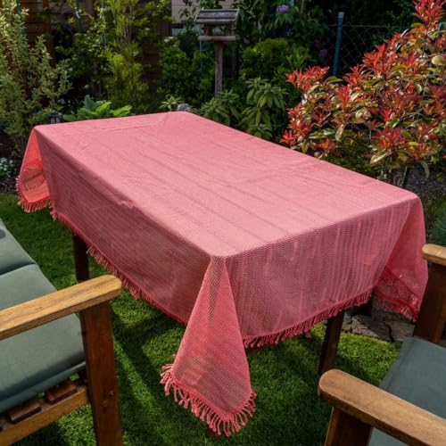laro Gartentischdecke Wetterfest rutschfest Eckig, Muster:Rot, Größe:130x160 Classic