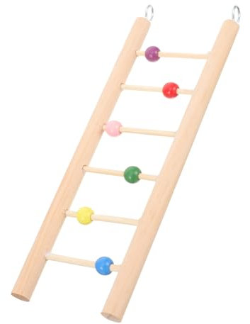 FONDOTIN Vogelleiter Aus Holz Für Papageien Und Wellensittiche Kletterspielzeug Für Vogelkäfige Einfache Montage Sicheres Vogelkletterleiter-Spielzeug Für Kleine Und Mittelgroße Vögel