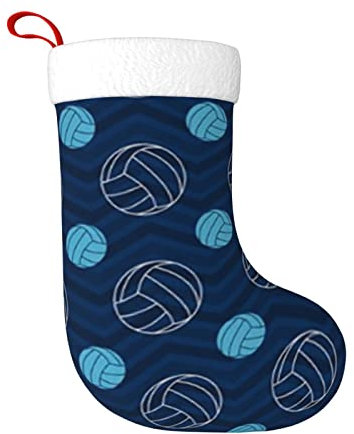 DENMER Blaue Volleyball-Weihnachtsstrümpfe, Weihnachtsstrümpfe, Kamin, hängende Strümpfe, Dekorationen für Weihnachtsfeier, Dekoration, Zubehör, Weihnachtsgeschenke