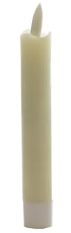 B & S LED Echtwachs Stabkerze kurz 16 cm mit Flackereffekt und Timer creme