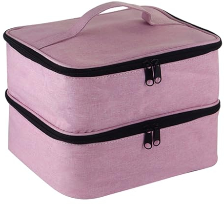 Nagellack Aufbewahrung Tasche | Nagellack Tasche für 30 Nagellack (bis zu 15 ML) und Nagellampe | Nagellack Organizer | Tragbare Kosmetikoffer für Nageltrockner und Nagellack Zubehör