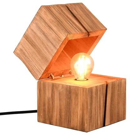 Trio Leuchten Tischleuchte Treasure 514110130, Holz naturbelassen, inkl. 1x E14 LED