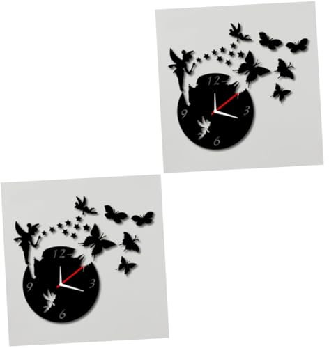UKCOCO 2 Stücke 3d Spiegel Aufkleber Spiegel Wanduhr Figur Decor Abnehmbare Acryl Aufkleber Für Home