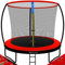 KESSER® Trampolino - 244 cm, Trampolino da Giardino per Bambini fino a 150 kg, Set Completo di Rete di Sicurezza, Scaletta, Copri Bordo e Accessori, Rosso/Nero