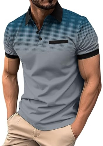 Poloshirt Herren Kurzarm Atmungsaktives Golf Polo Shirt,Polo Shirt Schwarz,Poloshirt Kurzarm Herren Brusttasche,Angesagte Poloshirts Männer,Long Poloshirt,Poloshirt Schwarz Herren