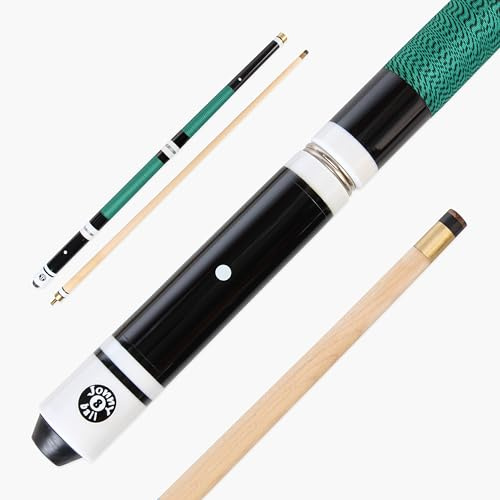 Jonny 8 Ball Hardwood 4 Piece Adjustable Snooker Pool Cue & 4 x 11mm Screw Tips