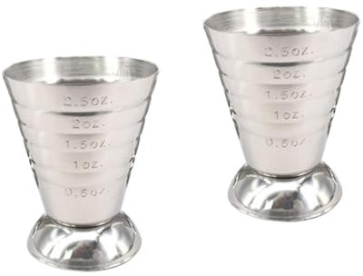 HOLIDYOYO 2piezas Vaso Medidor Inoxidable Internas y Externas Jigger Para Cócteles y Bebidas Capacidad Herramienta De Mixología Para Bartenders y Fiestas