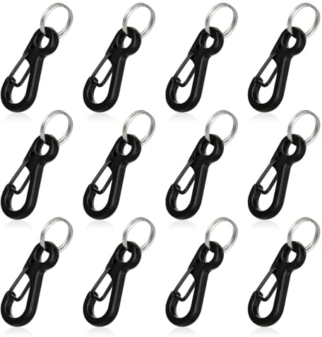 12 Sets Mini-Karabinerhaken Klein Karabiner Schlüsselanhänger Mit Metallfeder Set 2.5 cm Abnehmbare Karabinerhaken Schlüsselanhänger Ringe Für Rucksack Hundeleine Angeln