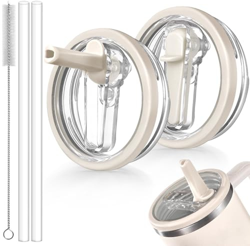 ANTAND Paquete de 2 tapas a prueba de fugas de 40 onzas aptas para Stanley Quencher H2.0 de 40 onzas (solamente), accesorios de taza Stanley, tapa de popote abatible de 40 onzas, sin BPA, a prueba de