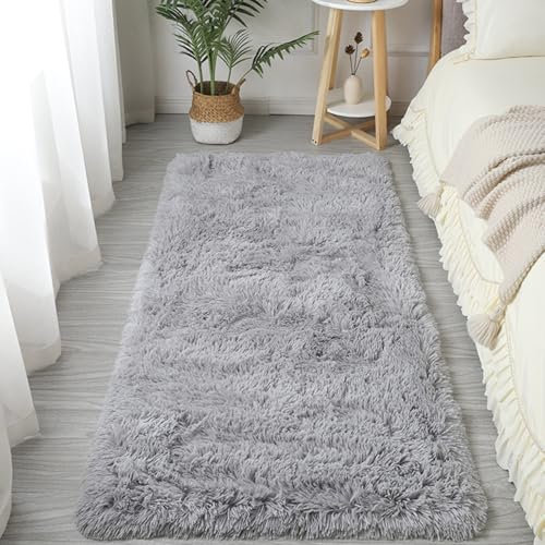 XUEDNGM Teppich Flauschig Langflor Teppich 300 x 340 cm Weicher Wohnzimmerteppich Shaggy Hochflor Teppich Waschbar Flauschig Weich rutschfest Moderne Deko für Wohn Schlafzimmer, Hellgrau