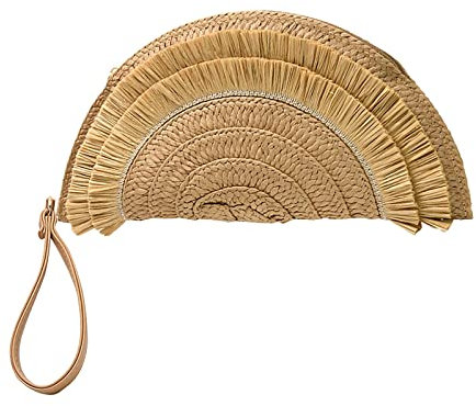 Gewebte Tasche, Quaste, Bast, Handtasche, Knödeltasche, Netz-Tragetasche, khaki, A