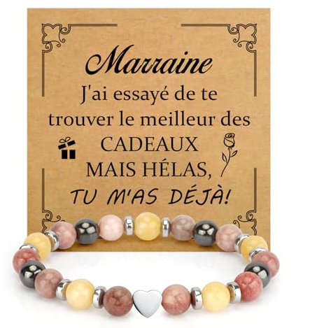 Cadeau Marraine Noel Anniversaire Bracelet Marraine Cadeau Parrain Marraine Bapteme Bracelet Pierre Naturelle Annonce Marraine Demande Marraine Veux Tu Etre Ma Marraine Cadeaux Noel Personnalisé