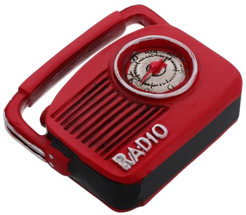 Amosfun Retro Musical Decorations Mini Fake Radio Resin Model Tabletop Radio Decor Toy for Home Office Display