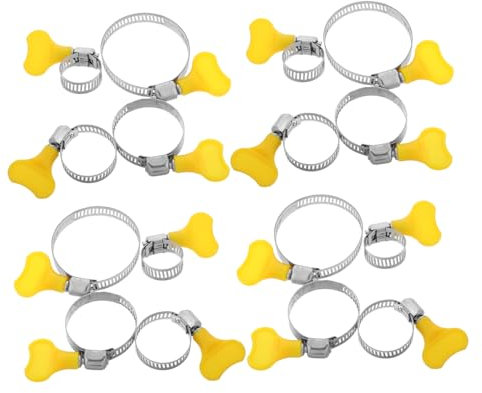 EXHUMKY 16pcs Stainless Steel Hose Clamps Thumb Screw for Repair Clamp Pipe Strap Clips Heavy Duty