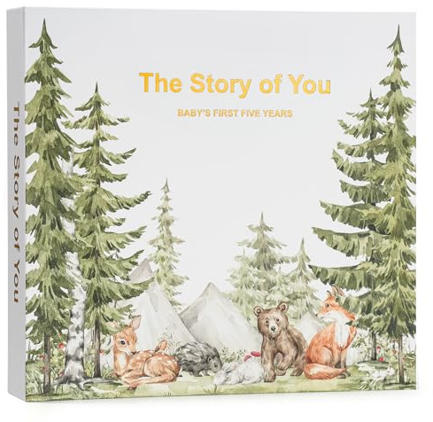 Keepsake Memory Book for Baby Boy and Girl A Milestone Book Gender Neutral Journal Scrapbook Photo Album