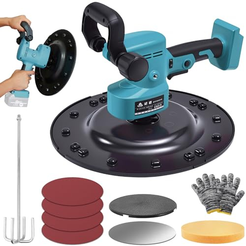 Electric Wall Smoothing Machine - Cordless Wall Mortar Finishing Machine with 6 Speed Setting with Switch, Electric Finishing Trowel for Smoothing, Polishing & Renovation