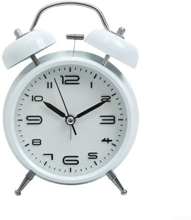 Elegante sveglia a campana per camera da letto con display di facile lettura e semplici esigenze di alimentazione (bianco)