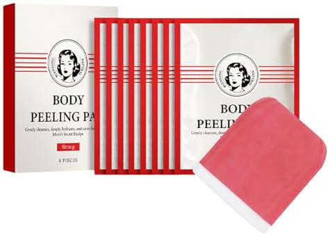 Body Peeling Pad, Body Scrub Pad, Bath Mitt, Gentle Skin-Friendly Texture, Ideal for Post-Tanning Care, 8 Pieces, For Face Arms Legs Neck Hands Underarms