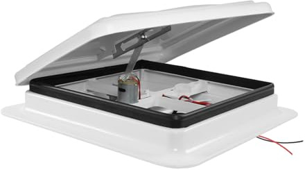 Finestra di ventilazione per camper, ventilatore da tetto, 12 V, ingresso e uscita, per finestre con zanzariera e asta di supporto in acciaio inox, per camper, roulotte, caravan