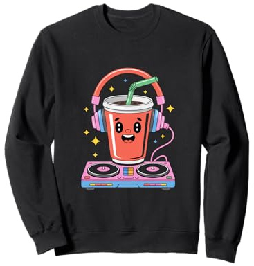 Boisson Amusante Dj Avec Casque et Platines Sweatshirt