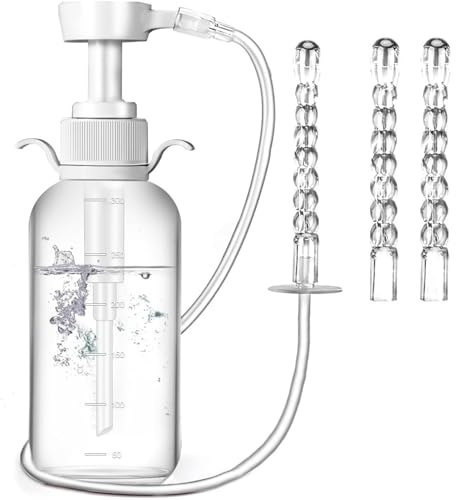 Vagina Reiniger 300 ml Handbuch Druck Vaginalisouche für Frauen Anti -Backflow Anal Dusche sicher & wiederverwendbares Analreiniger mit 2 Düse tragbares Vagina -Reinigungs -Kit.
