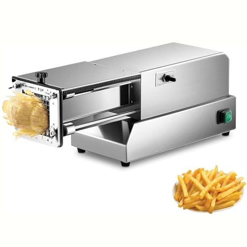 LMYYDES Coupe-légumes électrique de qualité Professionnelle | Puissance de 200 W pour des Frites Rapides et Uniformes (8/10/12 mm) Idéal pour Les Restaurants et Les traiteurs, 41,5 x 27,5 x 25,5 cm