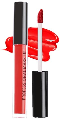 Red Lipstick Halloween Liquid Lipstick Long Lasting, Matte Lip Gloss Gift for Women Men, Lip Stain Highly Pigmented Smudge-Proof, Lipgloss for Halloween Makeup Cosplay Party (Red)