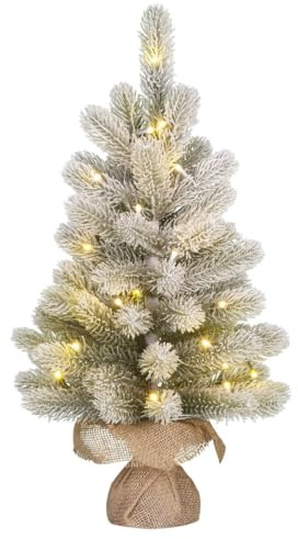 Black Box Trees Grimshaw Künstlicher Weihnachtsbaum im Topf mit LED-Beleuchtung und Timerfunktion - H60 x Ø45 cm - Grün