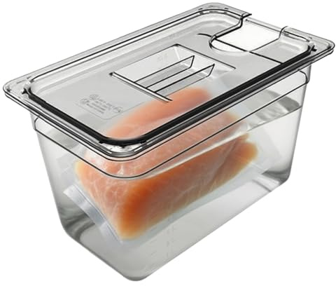 Sous Vide - Recipiente transparente con tapa, recipiente para cocinar al vacío, apto para alimentos y resistente al calor, recipiente para cocina o restaurante (6 l/11 L)