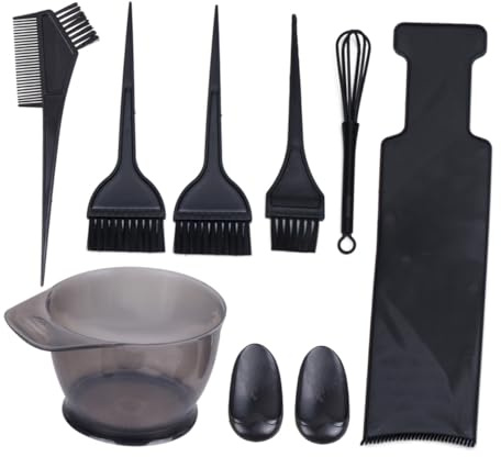 CLISPEED 8 pièces Kit de Teinture Cheveux avec Bol Peigne de Coloration Pinceau Brosse Outil Coiffure Professionnel pour Salon et Usage DIY