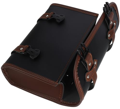 UPKOCH Borsa Portaoggetti per Moto in Pelle PU Doppio Colore Organizer Versatile da Sella Manubrio e Forcella Accessori per Moto Uomo Installazione Rapida Capacità Extra per