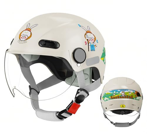 Casco Da Moto Per Bambini, Casco Leggero A Mezza Calotta, Design A Cartoni Animati, Adatto Per Motociclette, Moto Fuoristrada, Scooter E Biciclette 6,48-56CM