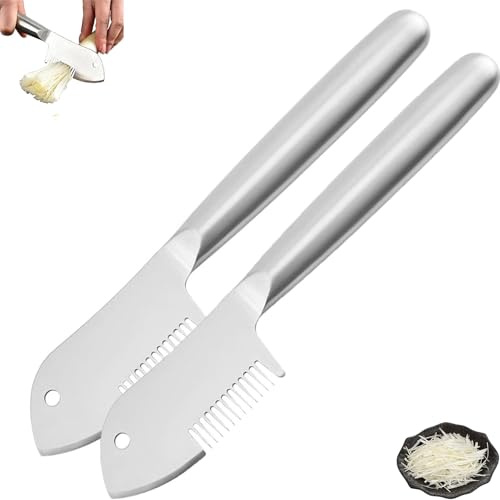 Pelapatate multiuso in acciaio inossidabile, lama di precisione per julienne, utensile da cucina facile e veloce da usare, comodo manico e foro per appendere, per carote, cetrioli (2pcs)