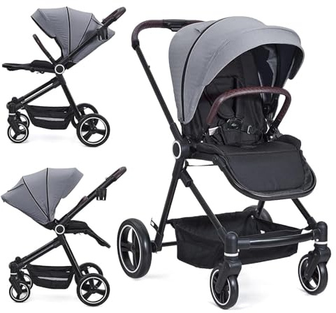 ZoomBuggy 3-in-1 Kombikinderwagen XXL Premium, Kompakt Faltbar & Wendig, Ab Geburt Bis 22 kg, Inkl. Babywanne & Sportsitz, UV-Schutz & Federung